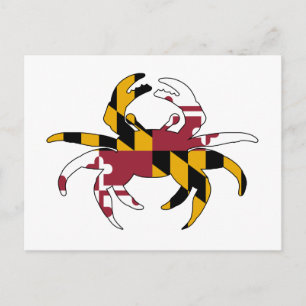 Cartão Postal Maryland Flag Crab