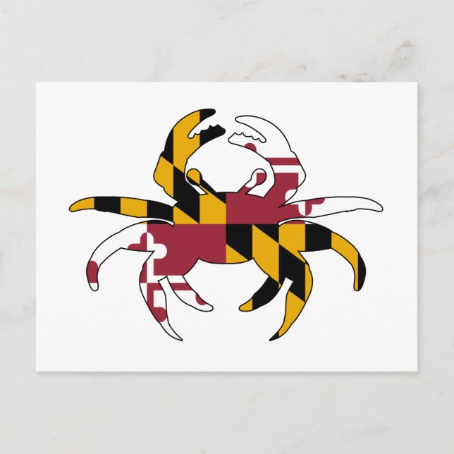 Cartão Postal Maryland Flag Crab (Frente)