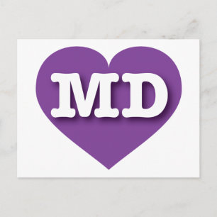 Cartão Postal Maryland Purple Heart - Eu amo MD