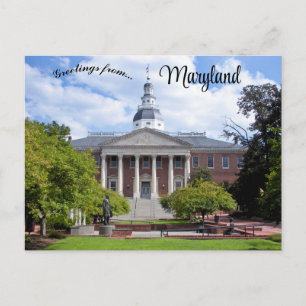 Cartão Postal Maryland State House em Annapolis Maryland Postcar