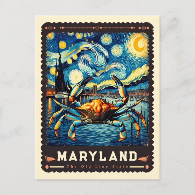 Cartão Postal Maryland | Vincent Van Gogh inspirado (Frente)