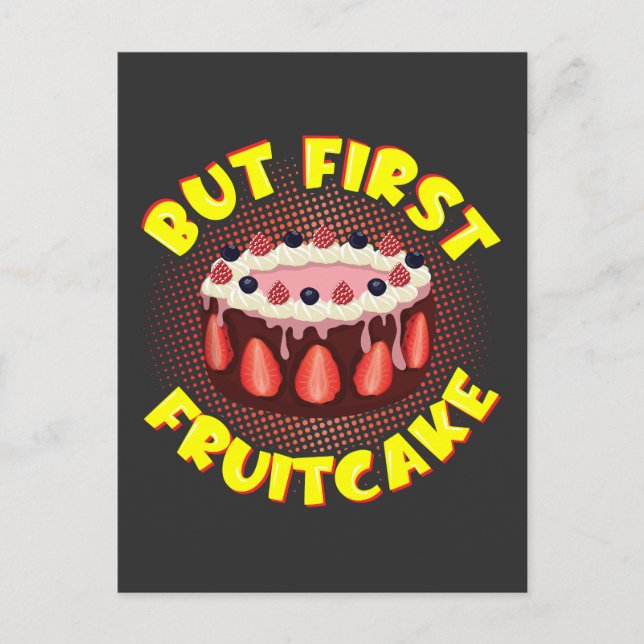 Cartão Postal Mas o Bolo de Fruta, Dia de Fruta (Frente)