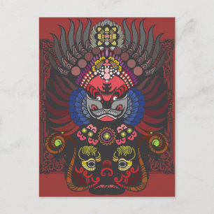 Cartão Postal Máscara chinesa