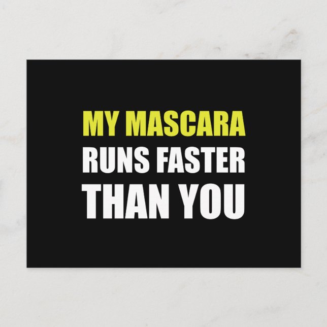 Cartão Postal Mascara corre mais rápido (Frente)