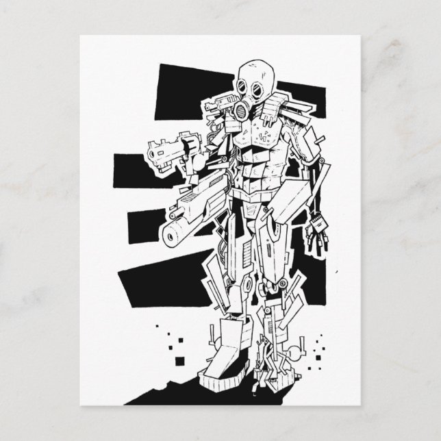 Cartão Postal Máscara de gás (Frente)