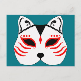 Cartão Postal Máscara de gato japonês