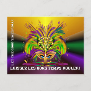 Cartão Postal Máscara de Mardi-Gras-A Rainha-V-4