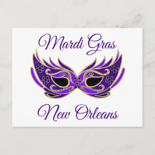 Cartão Postal Máscara de Mardi Gras de Nova Orleans