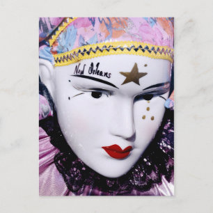 Cartão Postal máscara de Mardi Gras de Nova Orleans