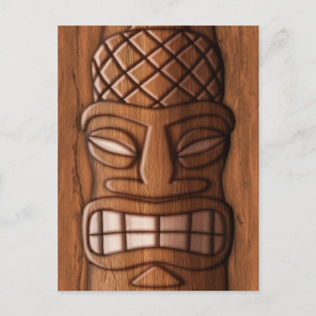 Cartão Postal Máscara de Wooden Tiki (Frente)
