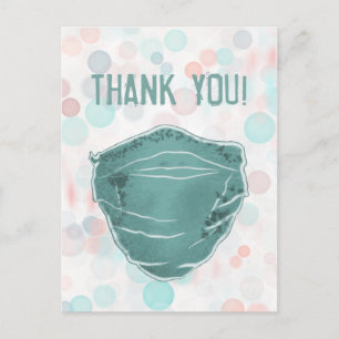 Cartão Postal máscara facial de agradecimento