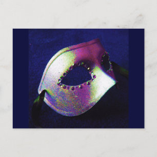Cartão Postal Mascarada Azul Meia-Noite