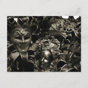 Cartão Postal Mascarada preto Gótico Escuro