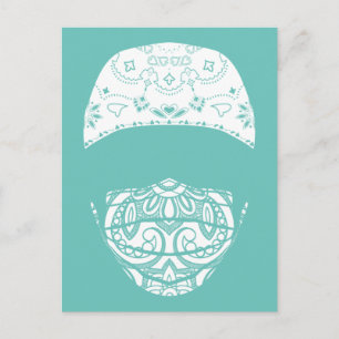 cartão postal mascarado em paisley