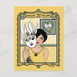 Cartão Postal Mascarando Seus Sentimentos_C_ Postcard