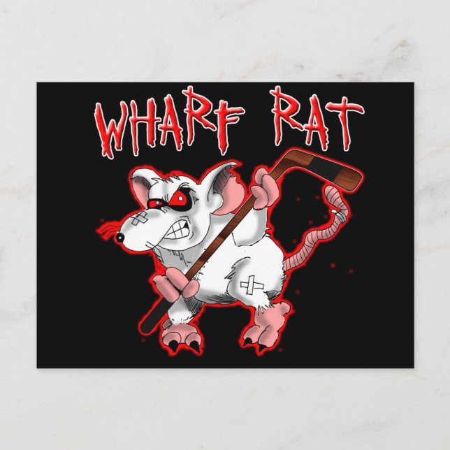 Cartão Postal Mascot de Cartoon Rat Wharf (Frente)