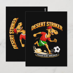 Cartão Postal Mascote do Futebol de Camelo Desert Striker - Marr
