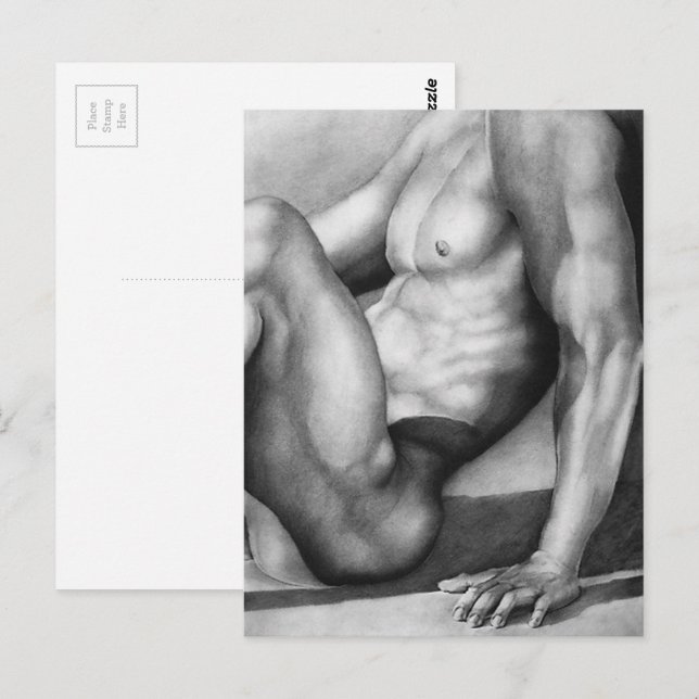 Cartão postal Masculine Art Male-nude Bodybuilder  (Frente/Verso)