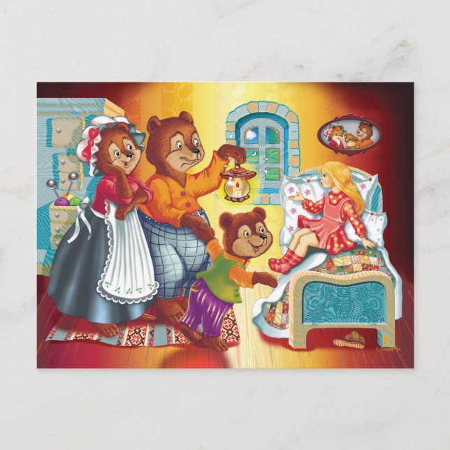 Cartão Postal Masha e 3 ursos (Frente)
