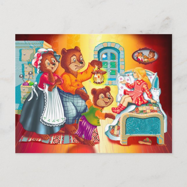 Cartão Postal Masha e 3 ursos (Frente)