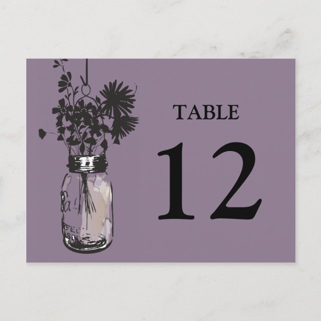 Cartão Postal Mason Jar & Wildflower Mesa Card (Frente)