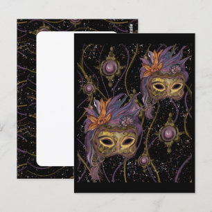CARTÃO POSTAL MASQUERADE VENEZA  ARTE     