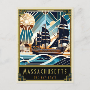 Cartão Postal Massachusetts Art Deco