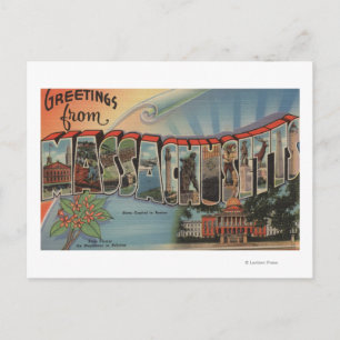 Cartão Postal Massachusetts (Capital/Flor do Estado)