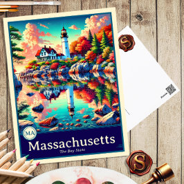 Cartão Postal Massachusetts | Cartão-postal Sombreado do Cel do