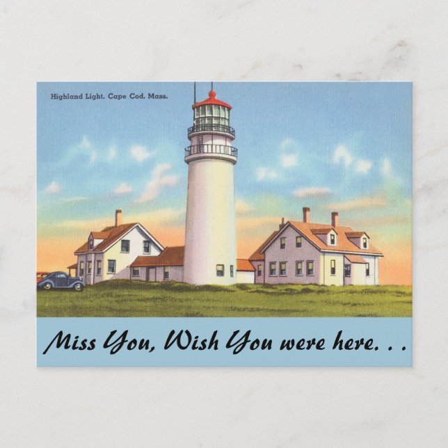 Cartão Postal Massachusetts, Highland Light, Cabo Cod (Frente)