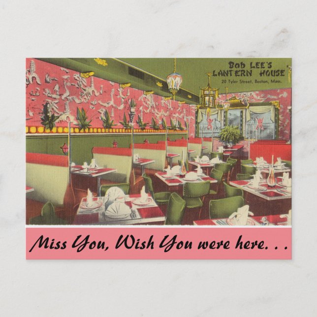 Cartão Postal Massachusetts Lanterna House, Boston (Frente)