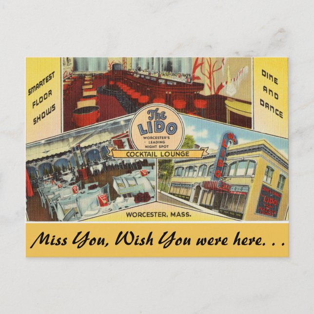 Cartão Postal Massachusetts, O Lido, Worcester (Frente)