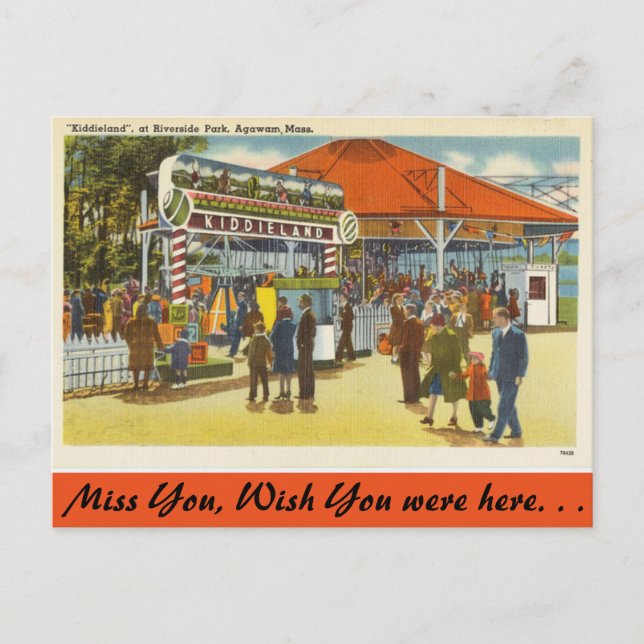 Cartão Postal Massachusetts, Riverside Park, Agawam (Frente)