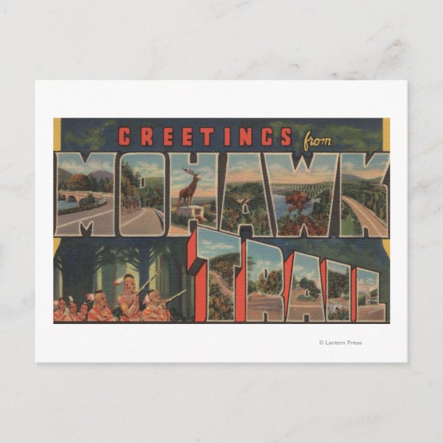 Cartão Postal Massachusetts - Saudações de Mohawk Trail 2 (Frente)