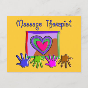 Cartão Postal Massage Therapist Funky Artsy Design