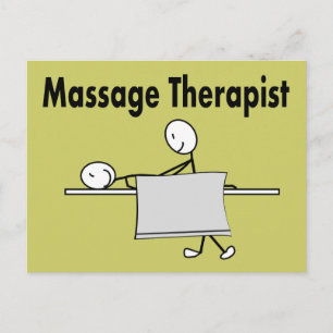 Cartão Postal Massage Therapist Stick Person