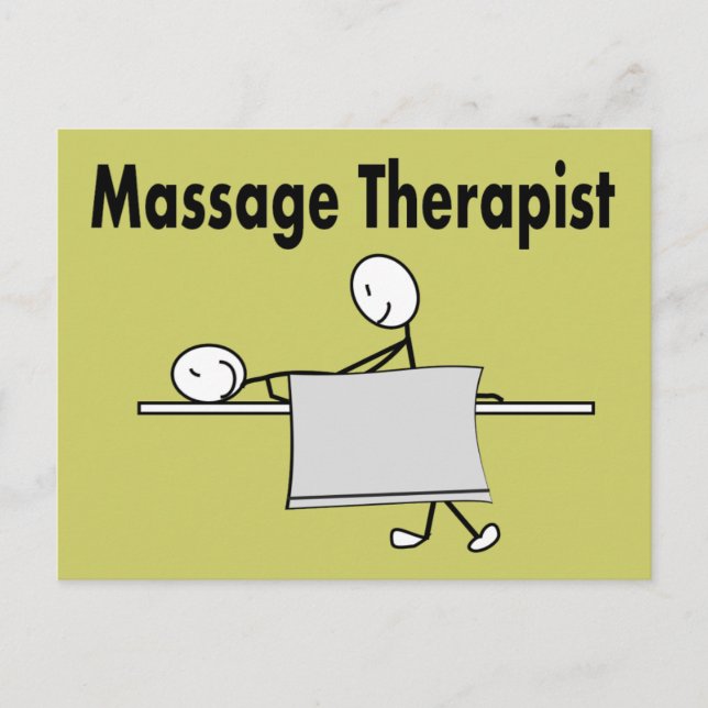 Cartão Postal Massage Therapist Stick Pessoa (Frente)