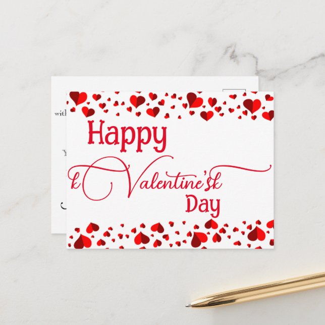 Cartão Postal Massagem do dia de os namorados (Frente/Verso In Situ)