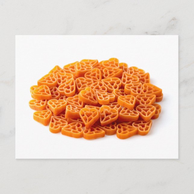 Cartão Postal Massas alimentícias em forma de coração (Frente)
