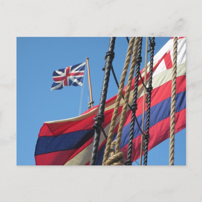 Cartão Postal Mastes de navio em Jamestowne histórico (Frente)