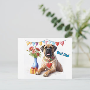 Cartão Postal Mastiff em uma festa