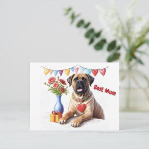 Cartão Postal Mastiff em uma festa