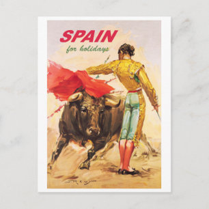 Cartão Postal Matador e touro. Lutas a bala. Espanha nos feriado