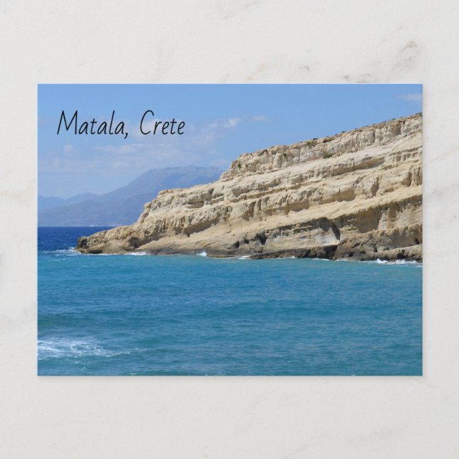 Cartão Postal Matala Cliff Caves (Frente)