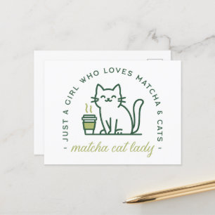 Cartão Postal Matcha gata amante engraçado apenas uma garota kaw