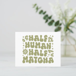 Cartão Postal Matcha latte cita estética verde-pré-disquete