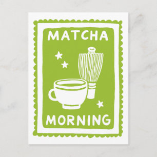 Cartão Postal Matcha Manhã Chá Verde Culinário
