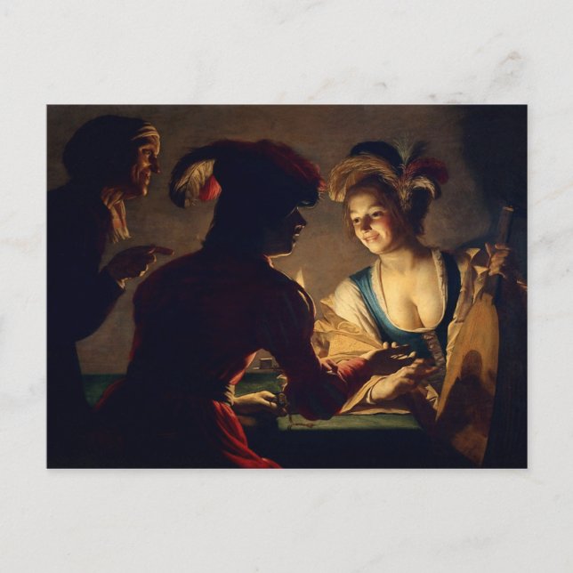 Cartão Postal Matchmaker - Gerrit Van Honthorst (Frente)