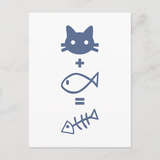 Cartão Postal Matemática de gatos (Frente)