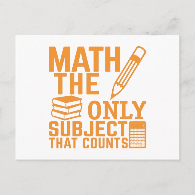 Cartão Postal Matemática. O único assunto que conta. Piada do jo (Frente)